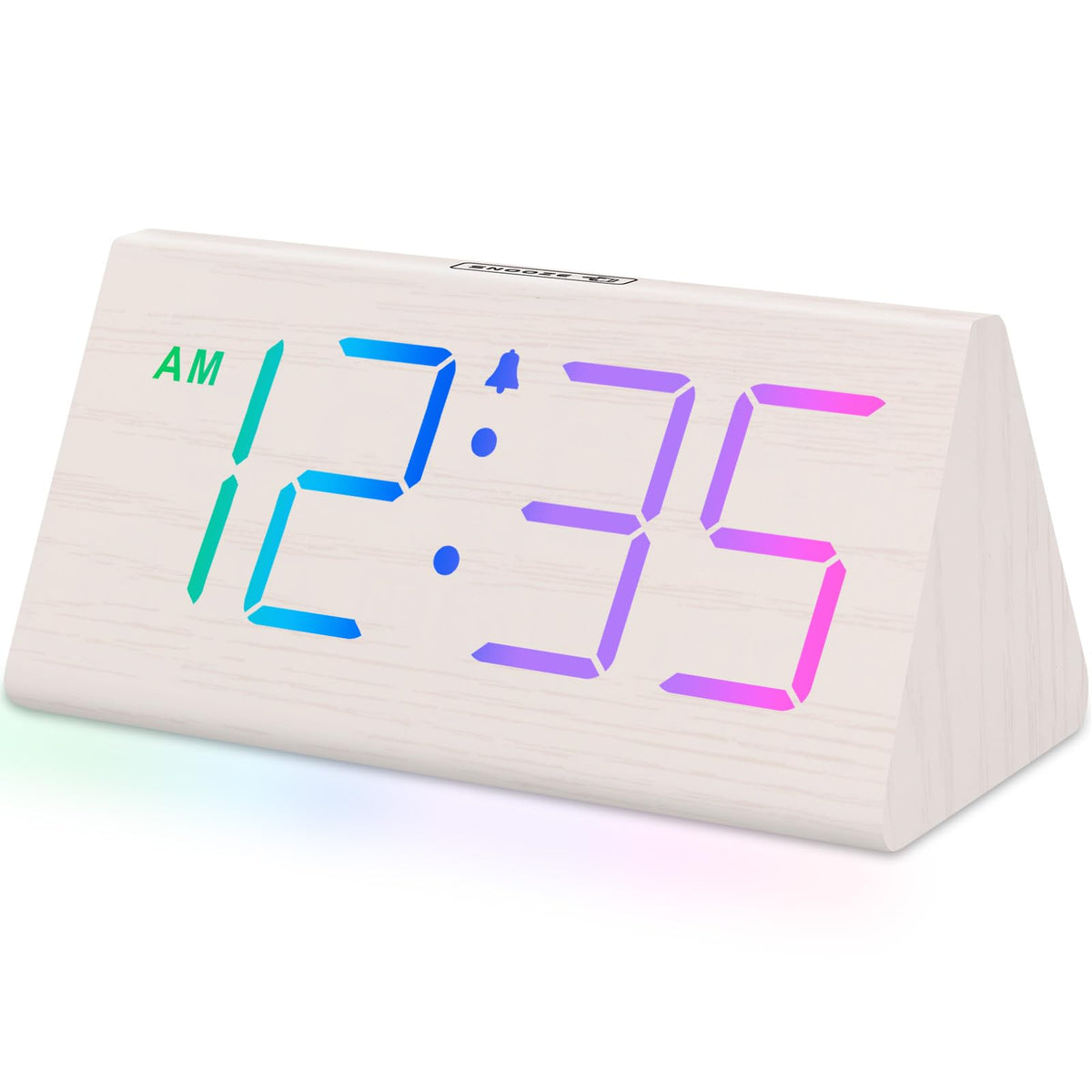 DreamSky Wooden Digital Alarm Clock for Bedrooms Desk with Large Numbers