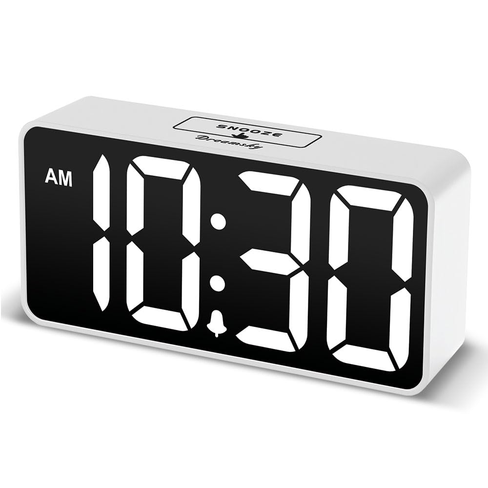 DreamSky Small Digital Alarm Clock for Bedroom with Large Big Numbers
