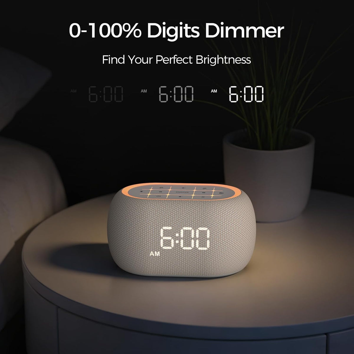 ANJANK Alarm Clock Radio with Dual Alarm for Bedroom, 7-Color Night Light,0-100% Dimmer, 8 Sounds + Gentle Light Wake UP,16-Level Volume,Bedside Digital FM Radio with Sleep Timer, Clock for Kids Teens