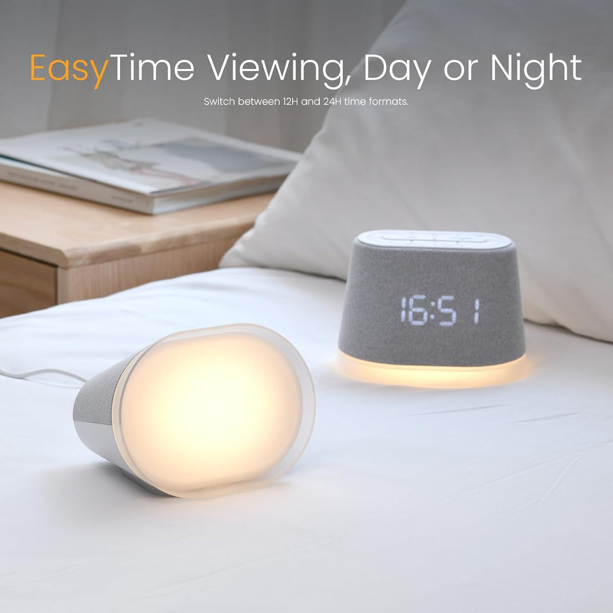 Sunrise Alarm Clock with Sound Machine Night Light for Bedroom Dorm