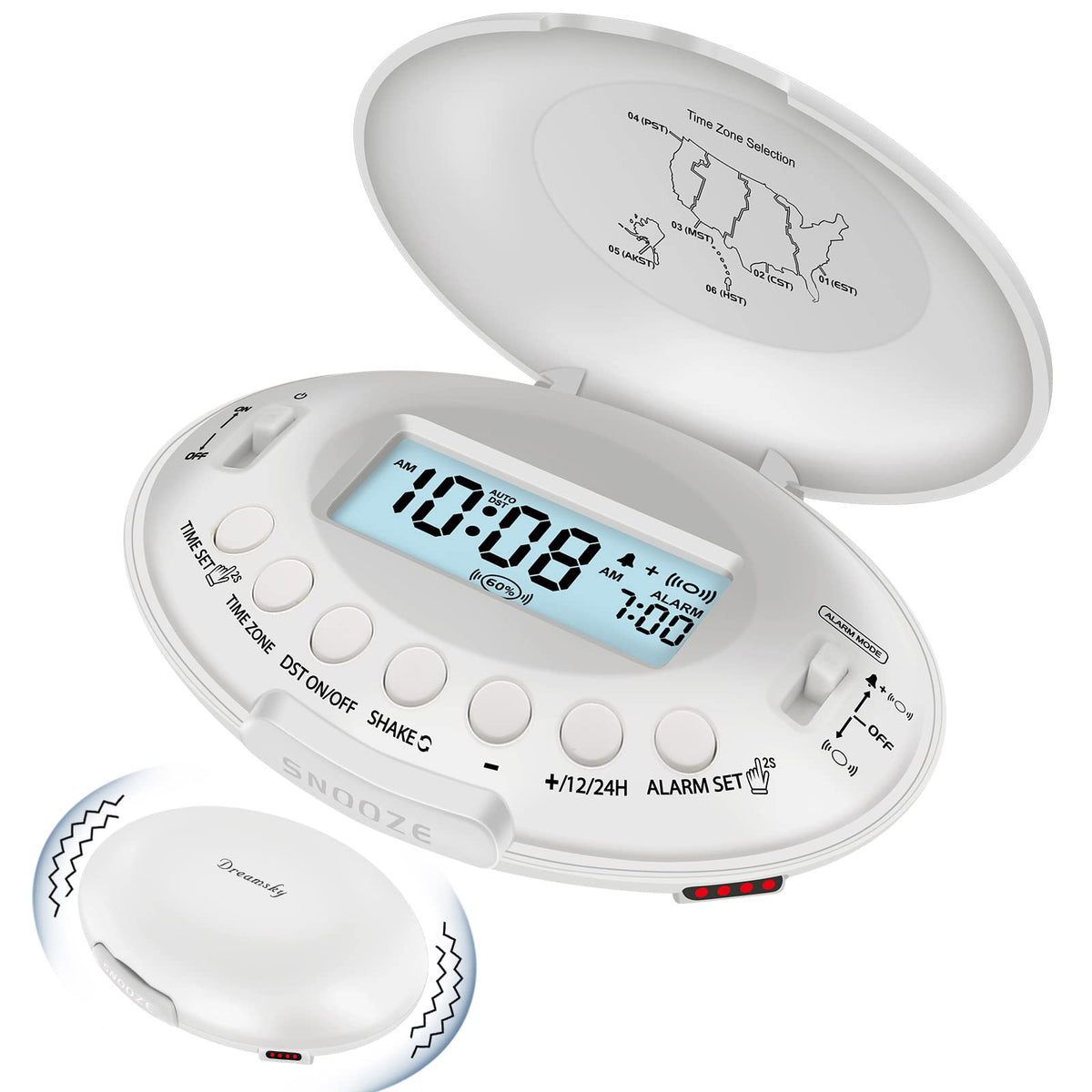 DreamSky Vibrating Alarm Clock for Heavy Sleepers Adults Under Pillow