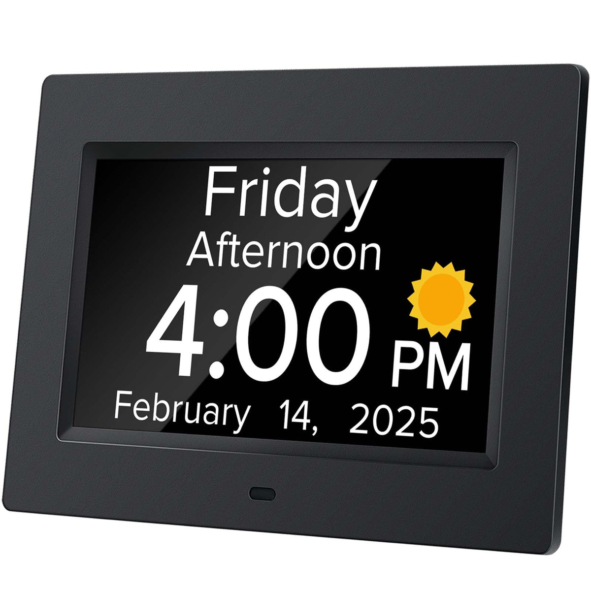 Digital Alarm Clock with Date and Day of Week for Dementia Seniors, Voice Announcement Time, Multiple Alarm Sets, Auto DST, Gifts for Elderly People with Dementia - Black