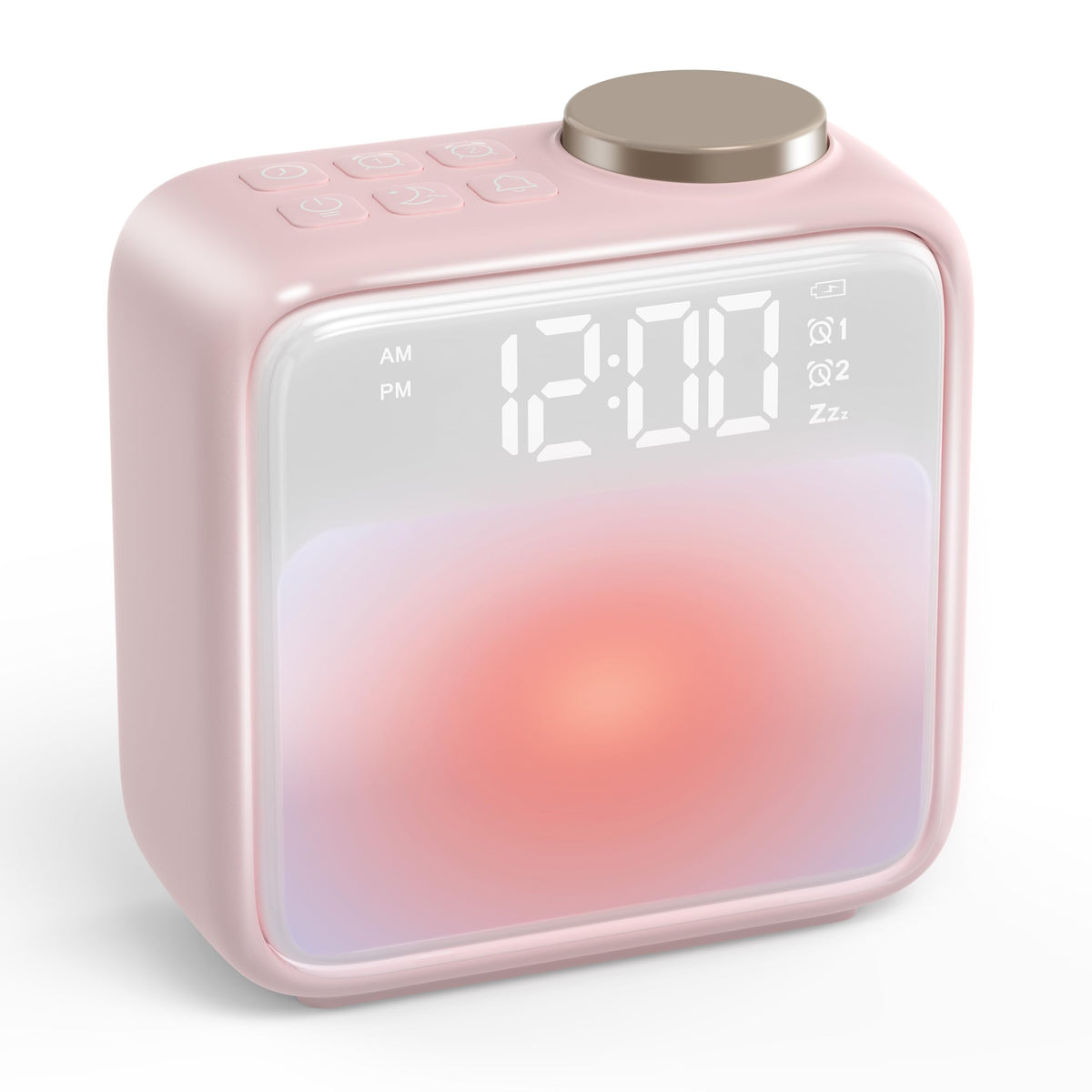 AIRIVO Alarm Clock Night Lights, Built-in Battery Alarm Clock for Bedrooms, 6 Scenes & White Noise Sync, Dual Alarms & Snooze, for Heavy Sleepers, Gifts for Kids Teens