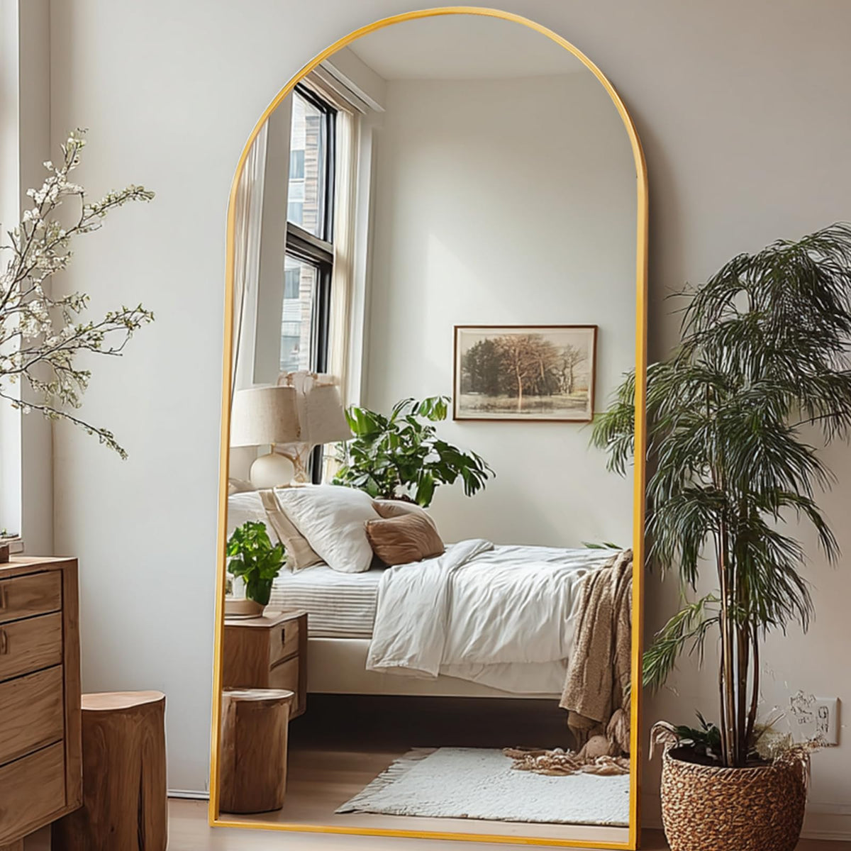 LFT HUIMEI2Y 76"x34" Full Length Mirror, Black Floor Mirror
