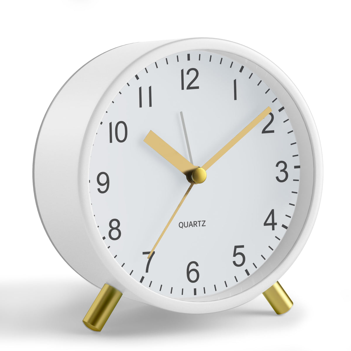 JALL Analog Alarm Clock, 4 inch Super Silent Non Ticking Small Clock with Night Light, Battery Operated, Simple Design, Old Fashioned Style Ideal Decor, for Bedroom, Bedside, Desk, Adult, Gift, Green