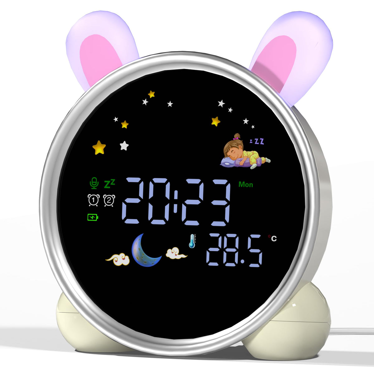 ANALOI Kids Alarm Clock Ok to Wake, Cat Alarm Clock for Kids Sleep Training