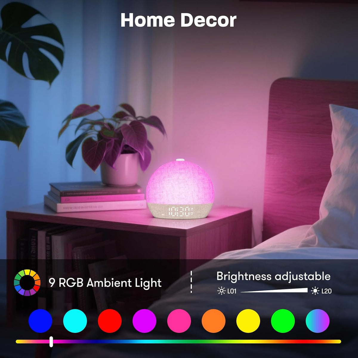 Wake Up Light Sunrise Alarm Clock, White Noise Sound Machine