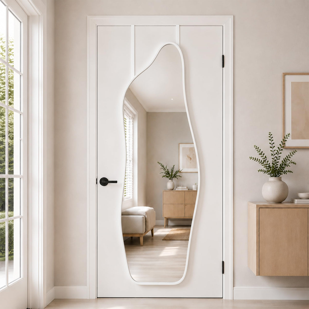 Full Length Mirror, 71''x30'' Arched Floor Body Mirror (Gold)