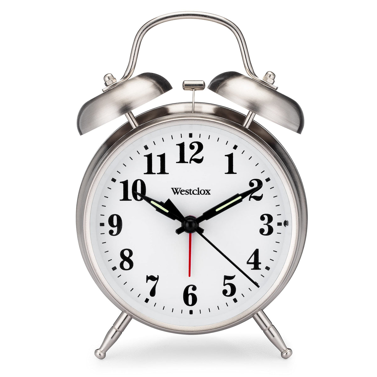 Westclox Big Ben Twin Bell Alarm Clock | Loud Alarm Clock for Heavy Sleepers | Battery Operated Clock with Backlight for Bedside Table, Bedroom, Kids Room, Desk (Gold, 4")