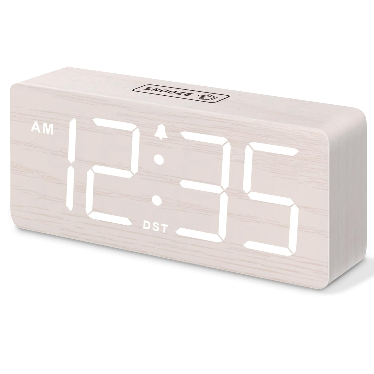 DreamSky Wooden Digital Alarm Clock for Bedroom with Large Numbers
