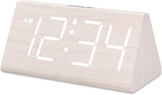 DreamSky Wooden Digital Alarm Clock for Bedrooms with Large Numbers