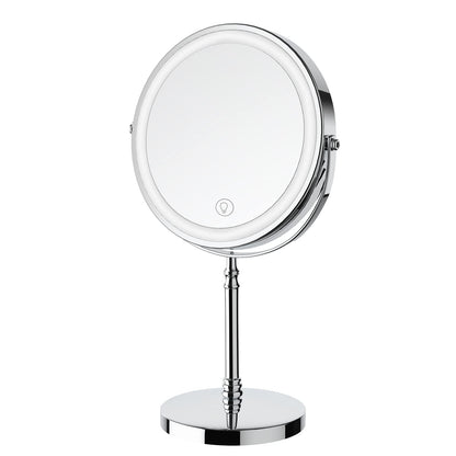 DEIOVWXS Makeup Mirror, Rechargeable Vanity Mirror with 3 Lights, 1X/10X