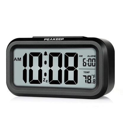 Peakeep Night Light Digital Alarm Clock Battery Operated Indoor Temperature