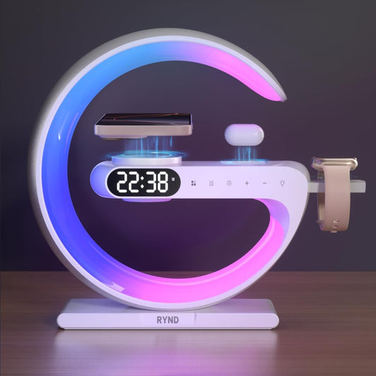 RYND 2026 Magnetic 5 in 1 Speaker Alarm Clock with Wireless Charger
