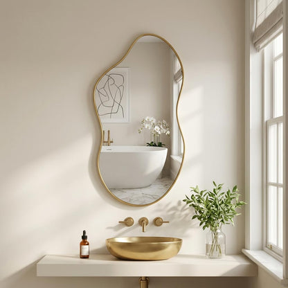 24"x40" Wall Mirror Irregular Mirror for Bathroom Bedroom Entryway