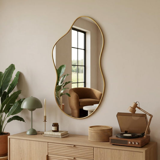 24"x40" Wall Mirror Irregular Mirror for Bathroom Bedroom Entryway