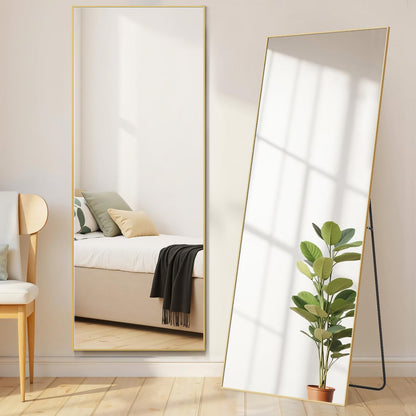 LED Rectangular Full Length Mirror, 64"L x 21"W Body Standing Mirror