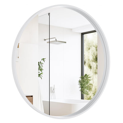 WallBeyond Round Wood Mirror 24 inch Circle Wall Mirror for Bathroom Round Wall Mirror for Wall Decor, Vanity, Entryway Living Room (Natural)