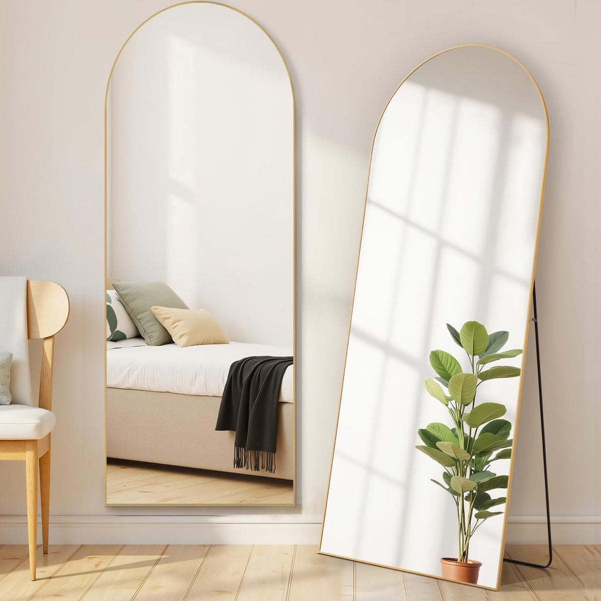 LED Rectangular Full Length Mirror, 64"L x 21"W Body Standing Mirror