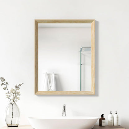 Oak Wood Effect Framed Wall Mirror, 22x30 Rectangle Mirror