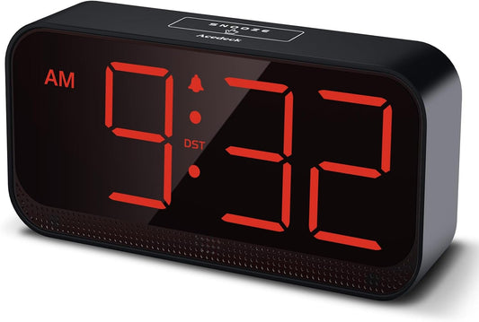 Acedeck Battery Operated Alarm Clock for Bedroom Travel with Large Numbers