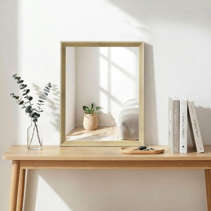 Oak Wood Effect Framed Wall Mirror, 22x30 Rectangle Mirror