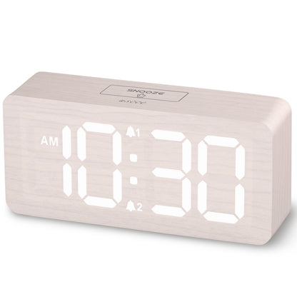 uscce Wooden Digital Alarm Clocks for Bedrooms with 0-100% Dimmable Display