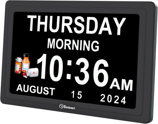 Soobest Dementia Clocks for Seniors, 7” Digital Date Clock Large Display