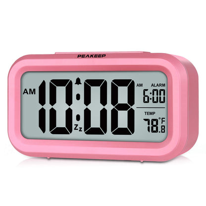 Peakeep Night Light Digital Alarm Clock Battery Operated Indoor Temperature