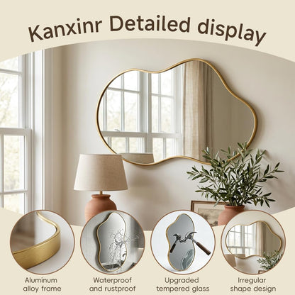 24"x40" Wall Mirror Irregular Mirror for Bathroom Bedroom Entryway