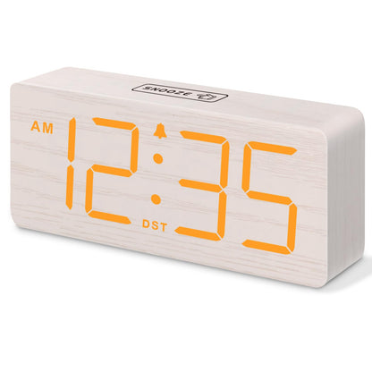 DreamSky Wooden Digital Alarm Clock for Bedroom with Large Numbers
