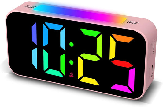 Topski Loud Alarm Clocks for Bedrooms Heavy Sleepers, Digital Clock with Night Light, Large Display, Dual Alarm, Snooze, Dimmable Bedside Alarm Clock for Teens