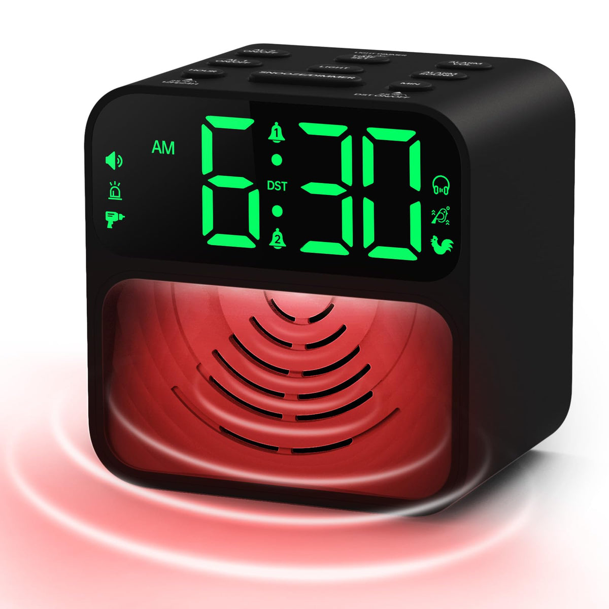 AuroraCalm Extra Loud Alarm Clock for Heavy Sleepers with 115dB Alarm