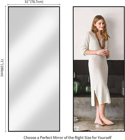Koonmi 71"x30" Floor Mirror Full Length, Large Black Mirror