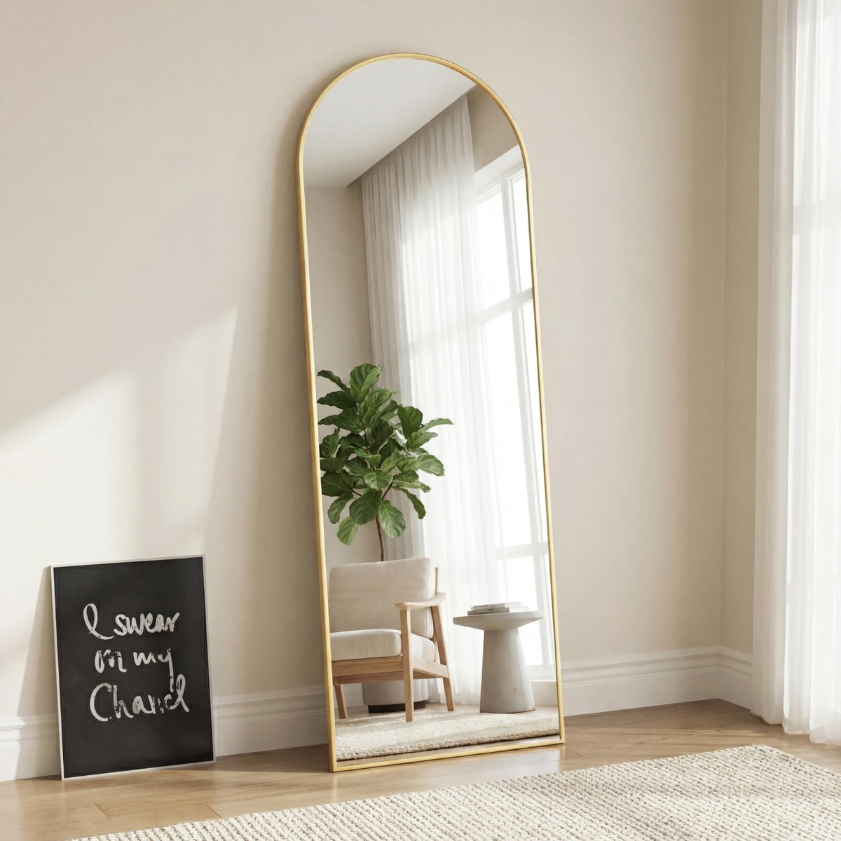 LED Rectangular Full Length Mirror, 64"L x 21"W Body Standing Mirror