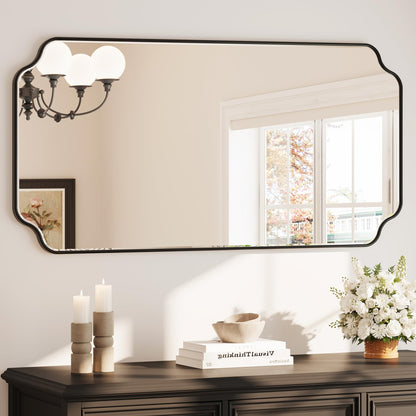 Kelly Miller 24"x48" Gold Foil Scalloped Decorative Wall Mirror