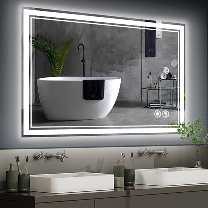 24" x 36" Bathroom Mirror with LED Lights, Anti-Fog, Dimmable 3 Colors
