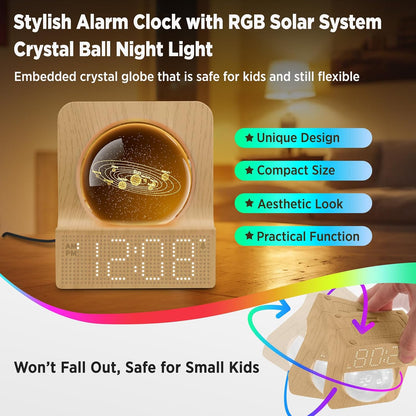 DreamSky Space Alarm Clock for Kids Teens with RGB Night Light for Bedroom