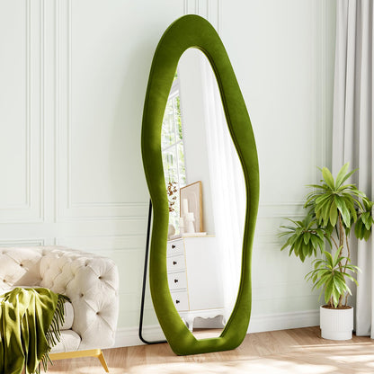 Full Length Mirror, 63"x24" Wavy Full Body Mirror Flannel