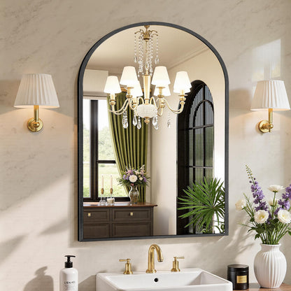 Sweetcrispy 24"x 36" Arched Gold Bathroom Mirrors for Wall