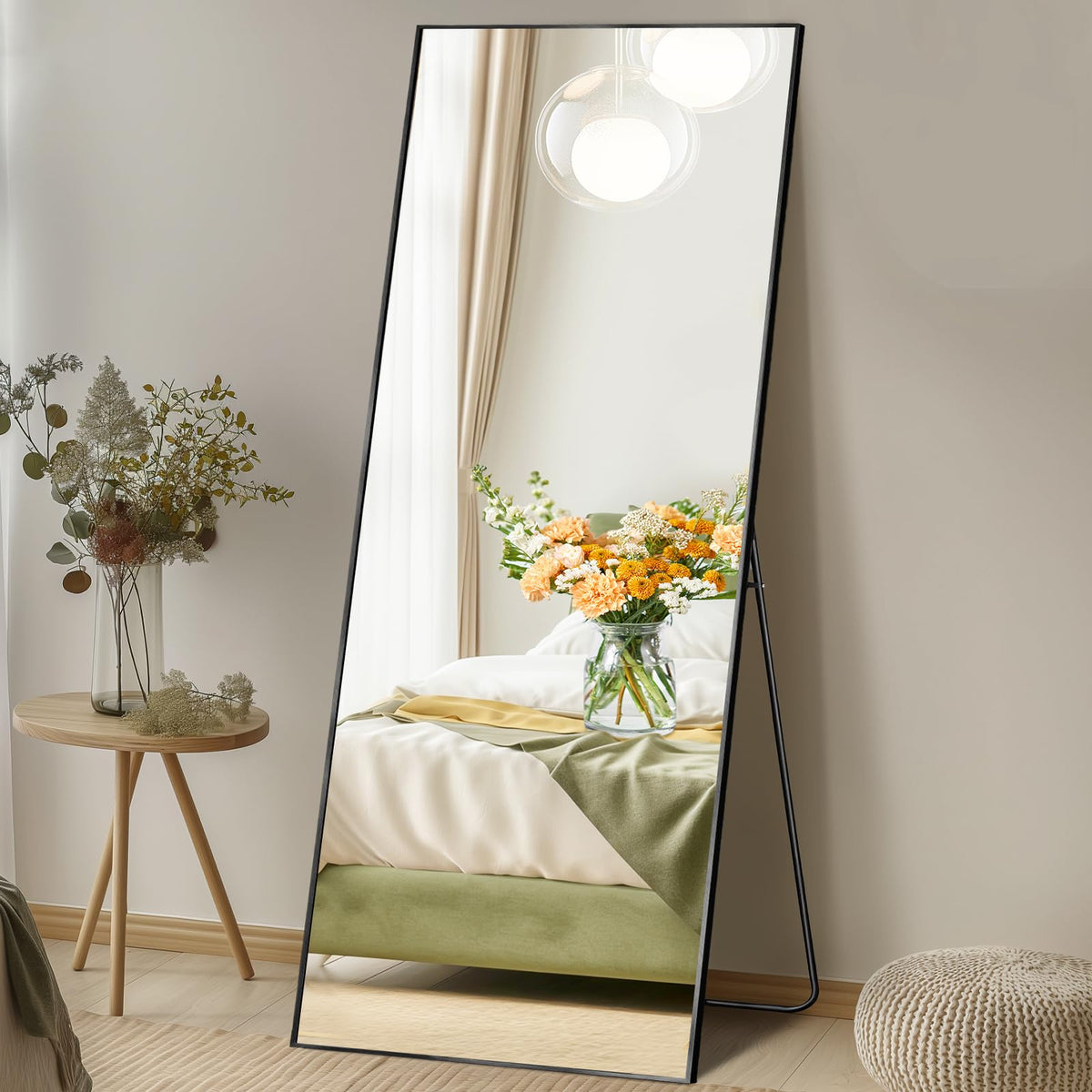 LED Rectangular Full Length Mirror, 64"L x 21"W Body Standing Mirror