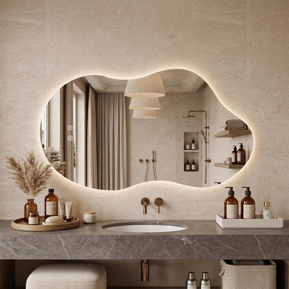 24"x40" Wall Mirror Irregular Mirror for Bathroom Bedroom Entryway