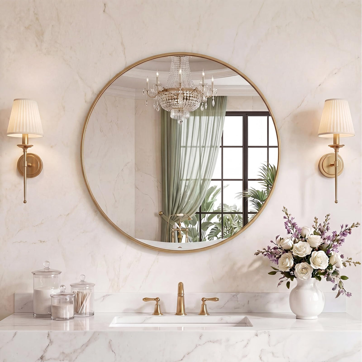 Sweetcrispy Bathroom Mirror 36x24 Inch, Vanity Mirror for Wall