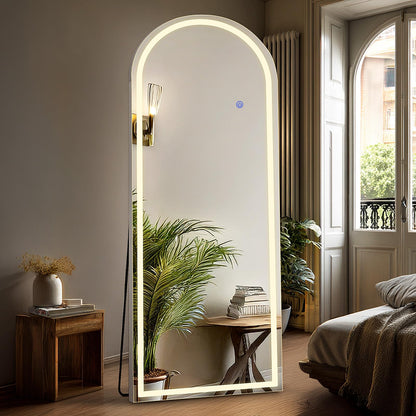 DUMOS Arched LED Mirror Full Length Standing, 16"x60" Full Body Wall Mirror