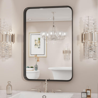 Sweetcrispy 24"x 36" Arched Gold Bathroom Mirrors for Wall