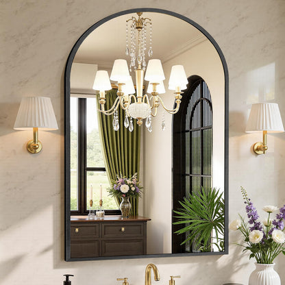 Sweetcrispy 24"x 36" Arched Gold Bathroom Mirrors for Wall