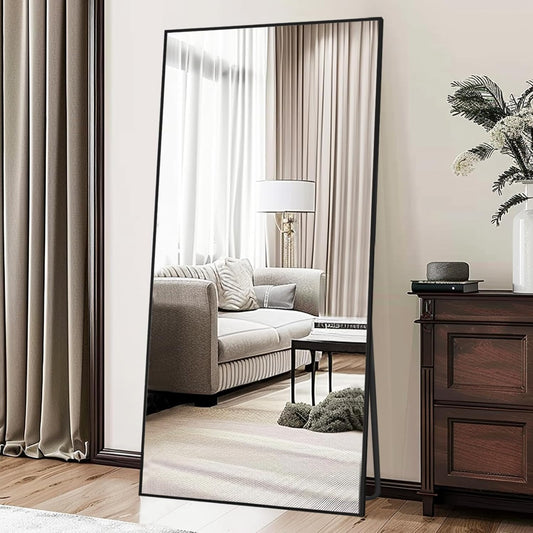 LFT HUIMEI2Y 76"x34" Full Length Mirror, Black Floor Mirror