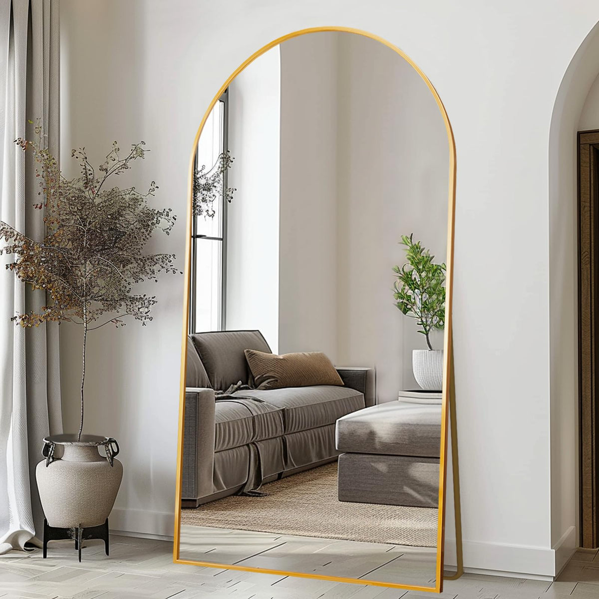 LFT HUIMEI2Y 76"x34" Full Length Mirror, Black Floor Mirror