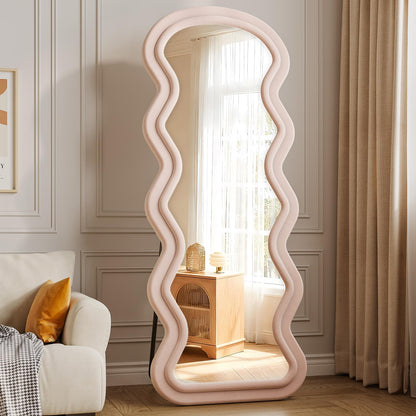 Full Length Mirror, 63"x24" Wavy Full Body Mirror Flannel