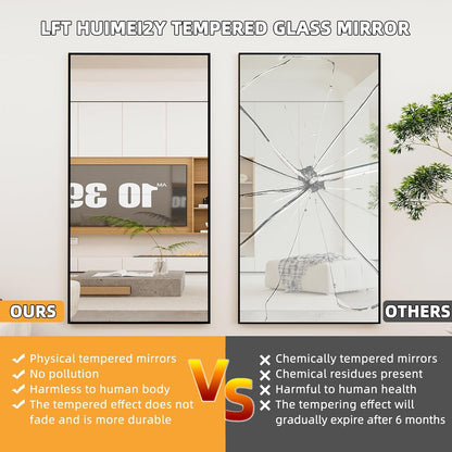 LFT HUIMEI2Y 76"x34" Full Length Mirror, Black Floor Mirror